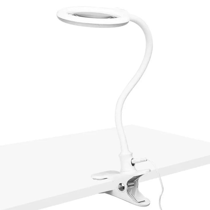 Weiße gooseneck Clip-On Schreibtischlampe mit 30 LED SMD für Elegante Lupenleuchte 2014-2r