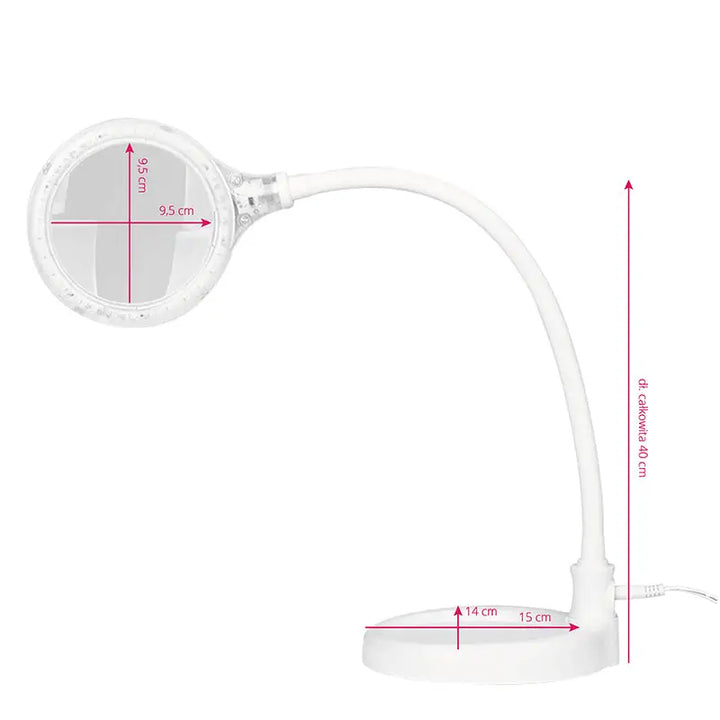 Weiße Lupenleuchte mit Stativ und 30 LED SMD für präzises Arbeiten