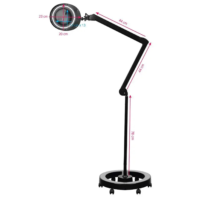 Adjustable Magnifying Floor Lamp Elegante Lupenleuchte 6025 mit Stativ und LED-Beleuchtung