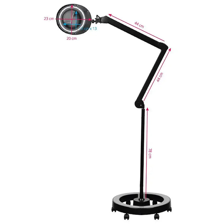 Adjustable Magnifying Floor Lamp Elegante Lupenleuchte 6025 mit Stativ und LED-Beleuchtung