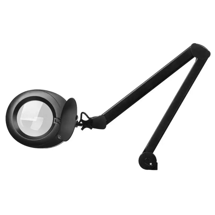 Schwarze Magnifying-Lampe mit verstellarm für Präzision und Beleuchtung