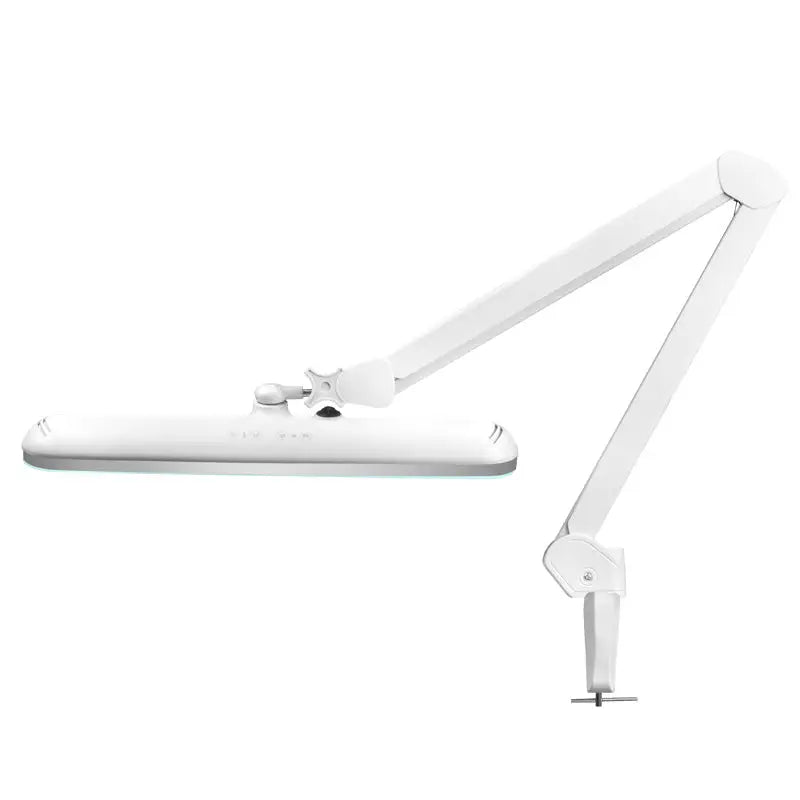 Weiße articulierte Schreibtischlampe Elegante Lupenleuchte LED 801-tl mit Schraubstock