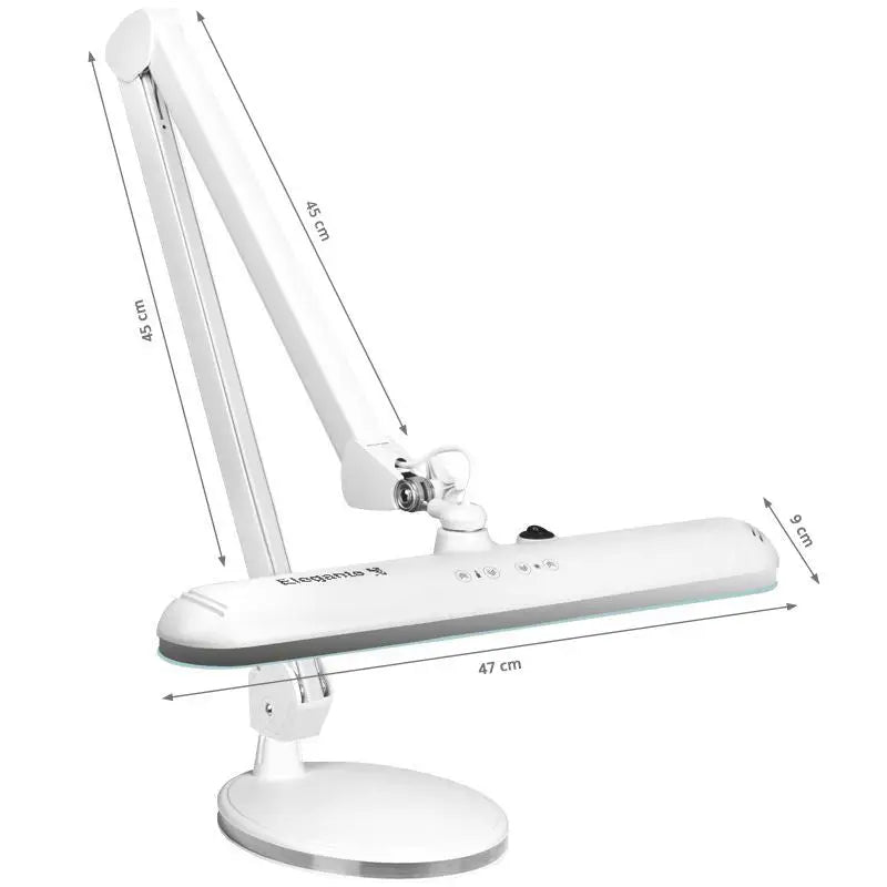 Weiße verstellbare Schreibtischlampe mit Maßen für Elegante Lupenleuchte LED 801-tl