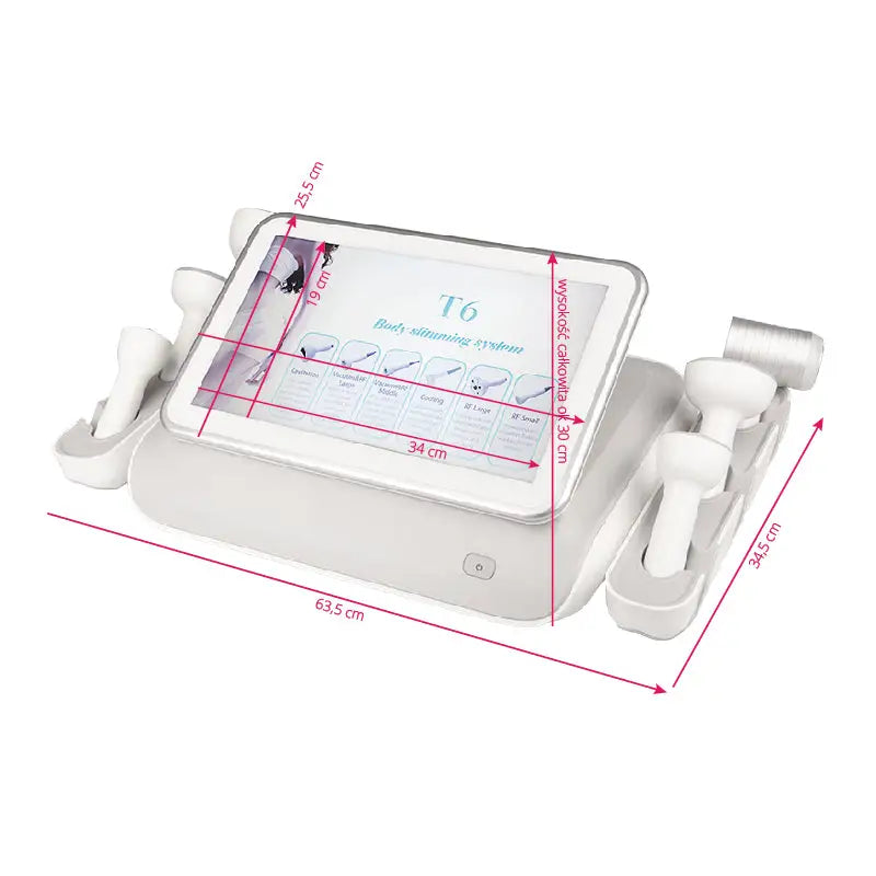 Weiße Body Slimming System mit Abmessungen für Elegante Platinum T6 Schlankheitsgerät