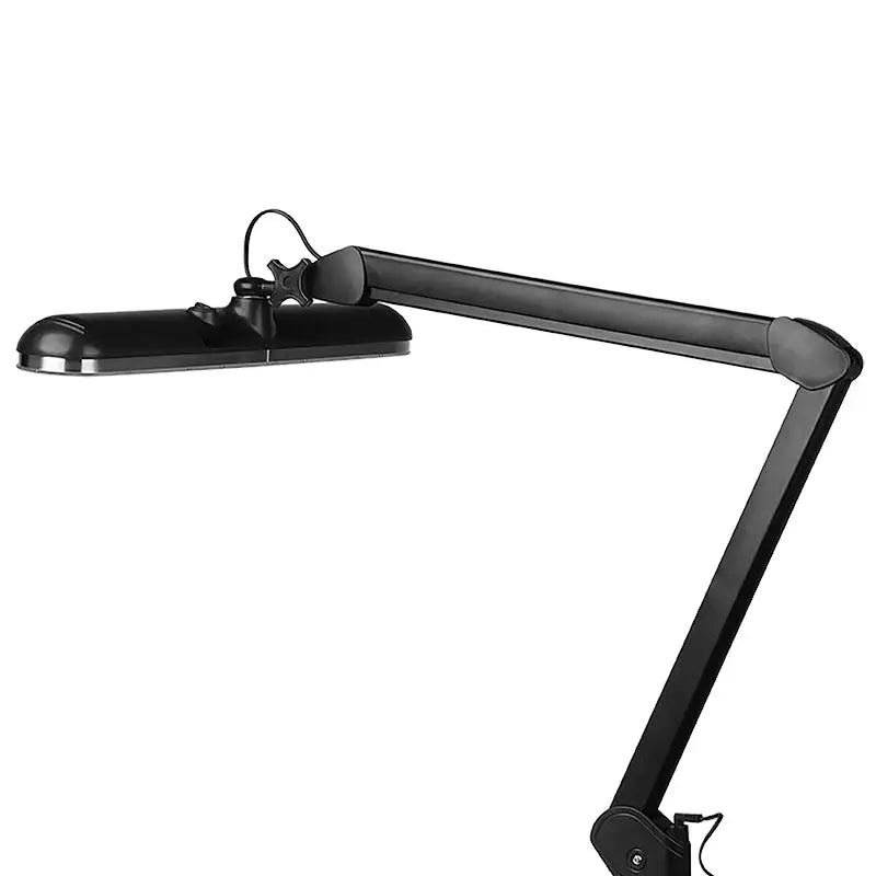 Verstellbare schwarze Werkstattlampe LED 801-s mit Schraubstock und Lupenfunktion