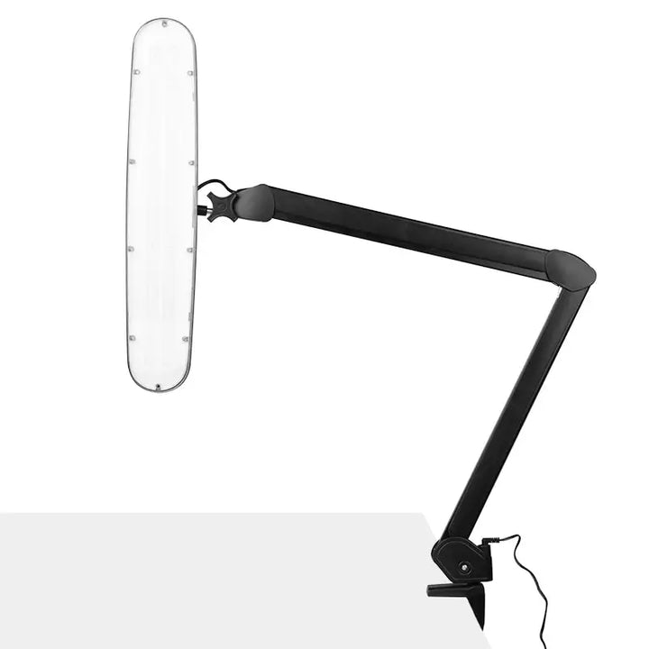 Verstellbare schwarze Werkstattlampe LED Elegante Lupenleuchte mit Schraubstock