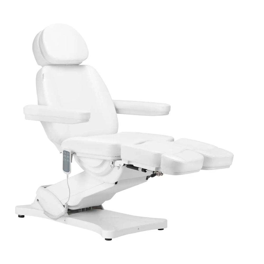 Elektrische Kosmetikliege SILLON CLASSIC 3 Motoren mit Pedi-Wiege weiß