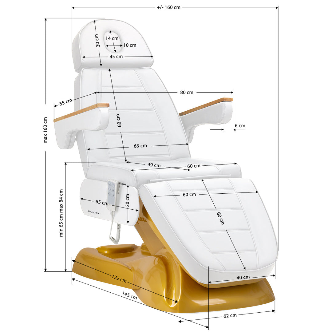 Elektrische Kosmetikliege SILLON LUX 273B 3 Motoren Gold Weiß