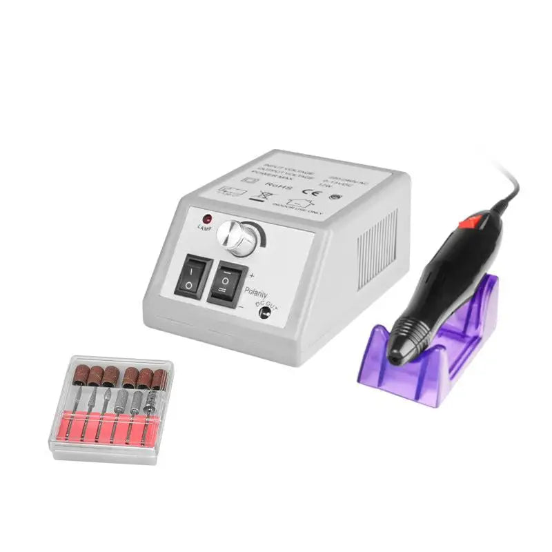 Elektrischer Nagelfräser Merc-2000 grau mit Set für professionelle Maniküre und Pediküre