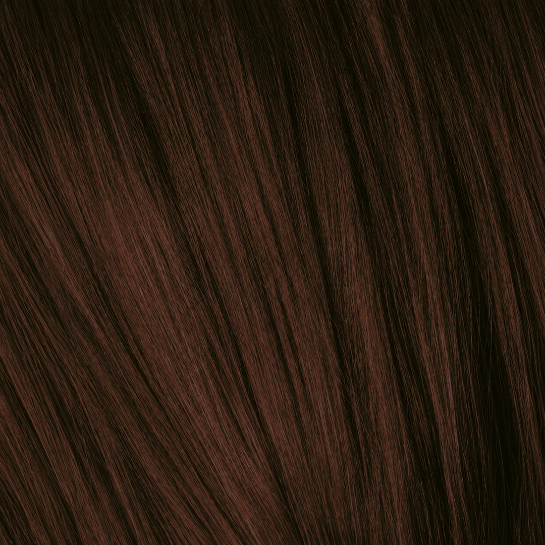 Schwarzkopf Essensity 4-68 Mittelbraun Schoko Rot – Haarfarbmuster