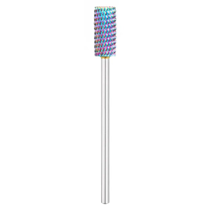Regenbogenfarbener Nagelfräser Bit für Exo Fräser Hard Blue Abgerundeter Zylinder