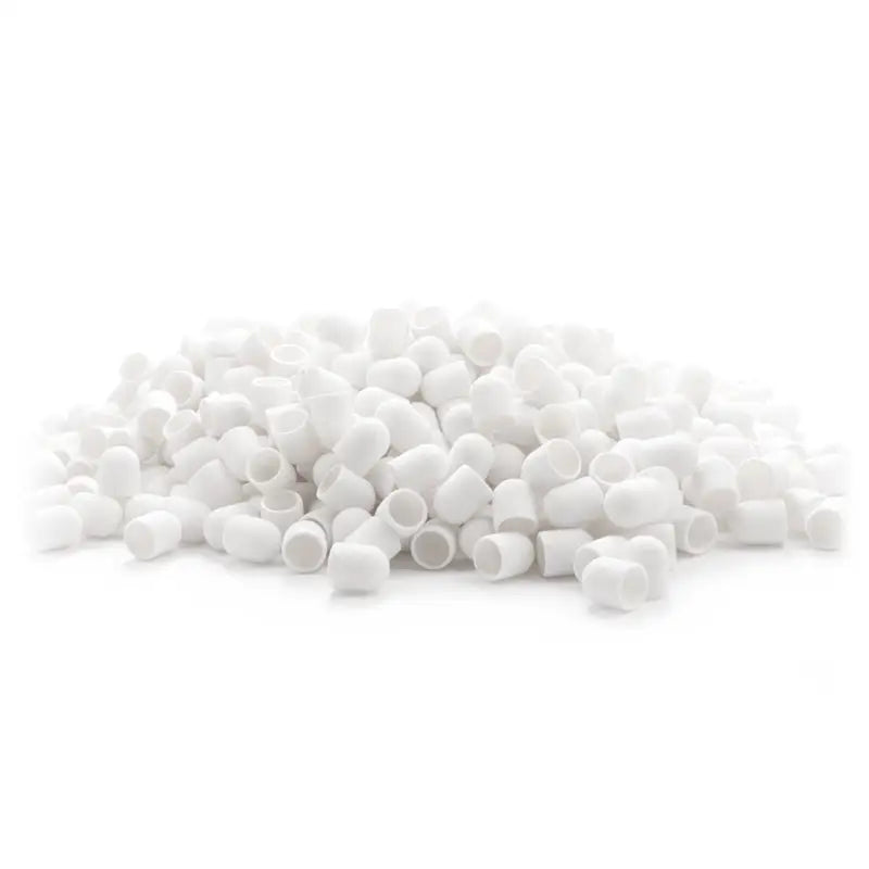 Aufbewahrung von weißen, zylindrischen Kunststoffpellets für Exo Schleifhülse 10mm