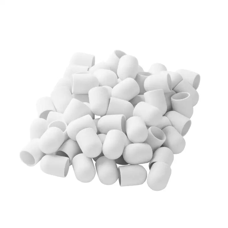 Haufen weißer Gummikappen für Exo Schleifhülse 13mm/150 100 St Hard Cap Weiß