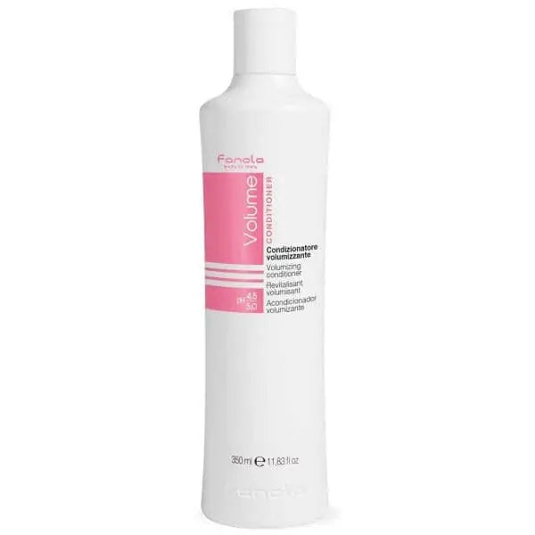 Weiße Flasche des Fanola Volumen Conditioners für voluminöses Haar