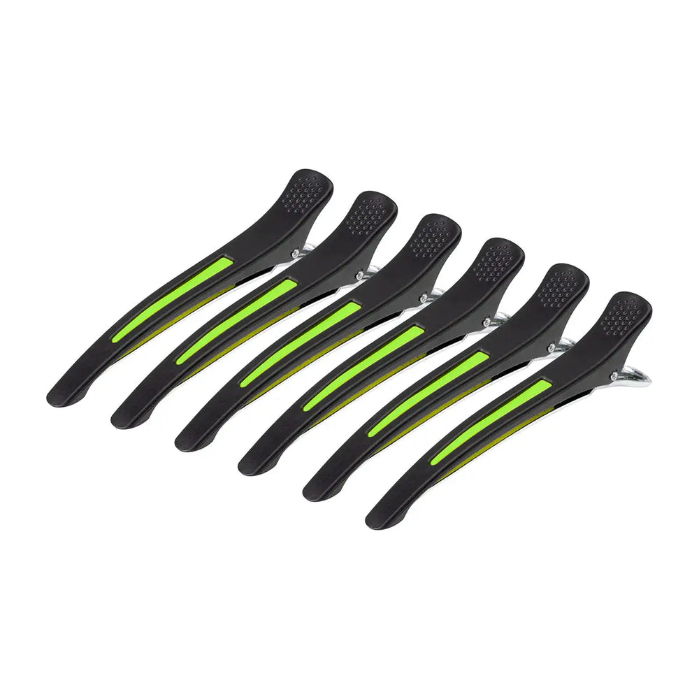 Friseur-Haarspangen Clips e-13 6 St. 11,5cm Mix Neon - Haarklammern