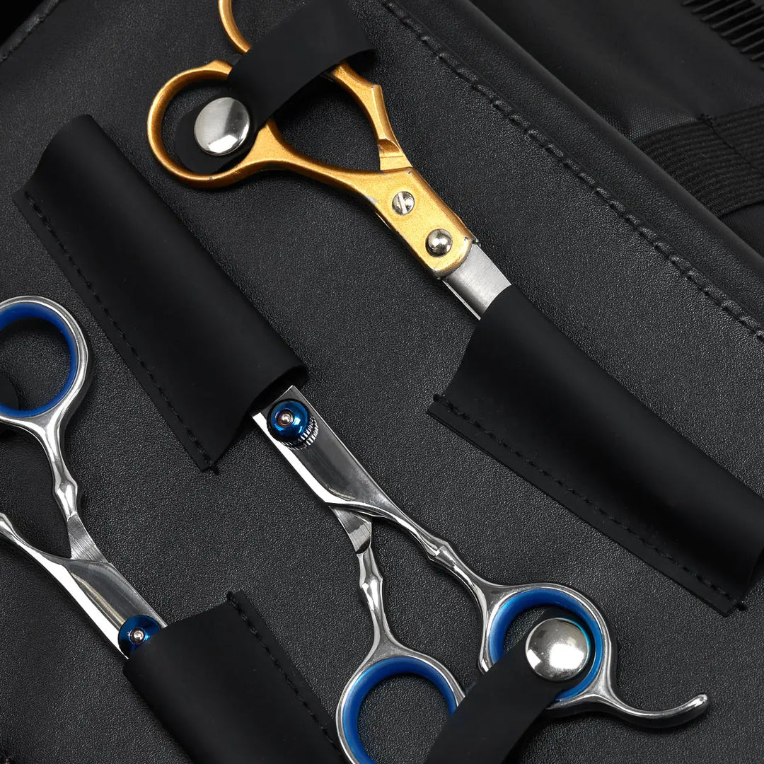 Friseur Koffer schwarz Stoff