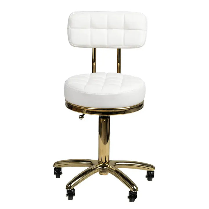 Friseur- & Kosmetikhocker Gold AM-961 Weiß - Friseurhocker