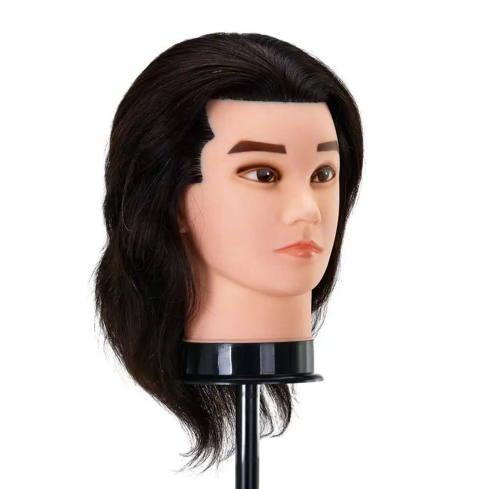 Friseur-Trainingskopf Gabbiano WZ3 mit Naturhaar Farbe 1# Länge 8’’ - Trainingskopf