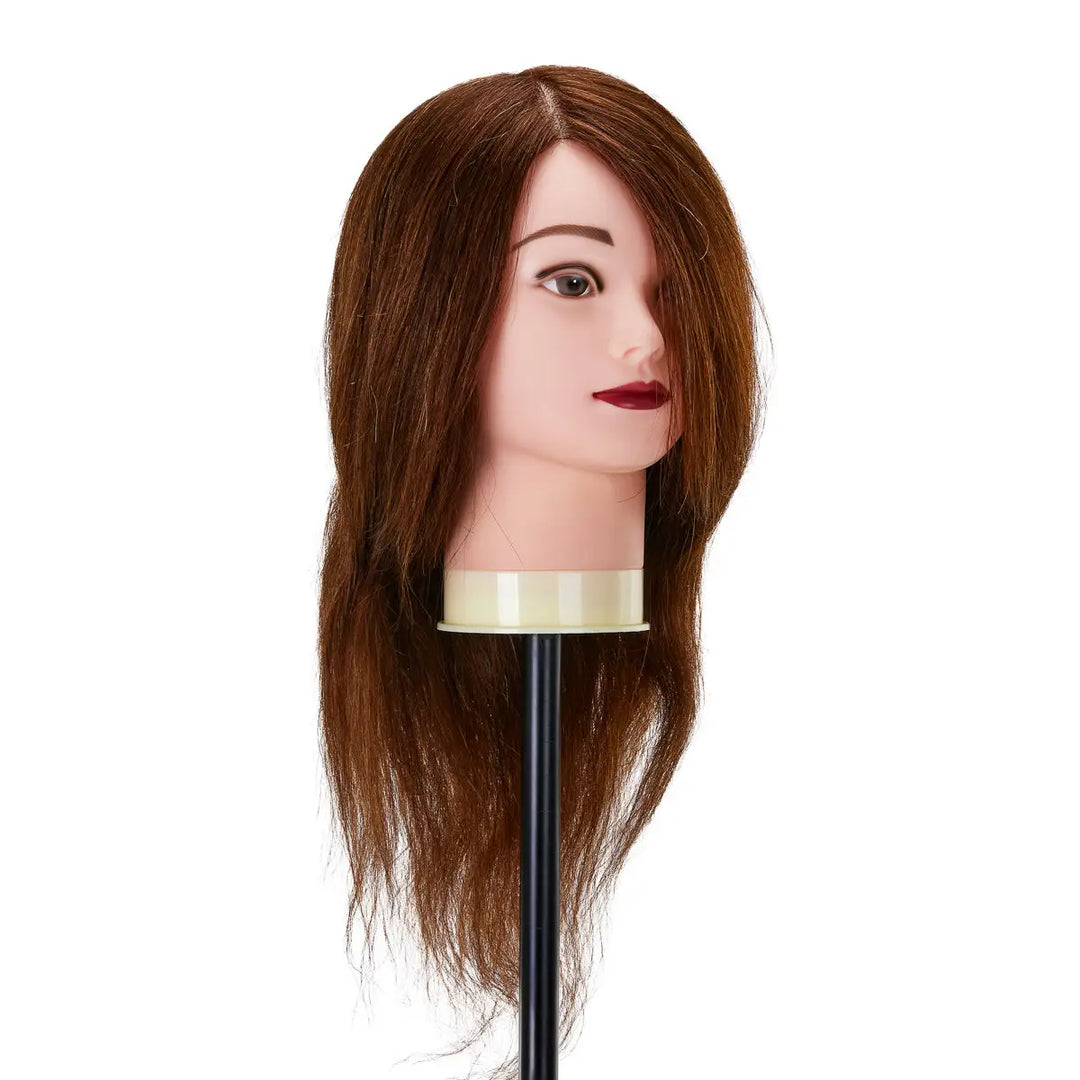 Friseur-Trainingskopf von Gabbiano WZ1 mit echtem Haar Farbe 4# Länge 16’’