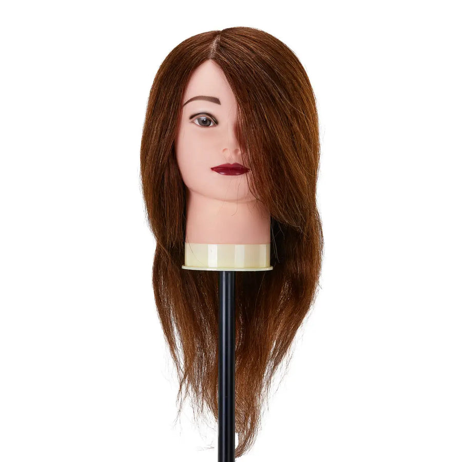 Friseur-Trainingskopf von Gabbiano WZ1 mit echtem Haar Farbe 4# Länge 16’’