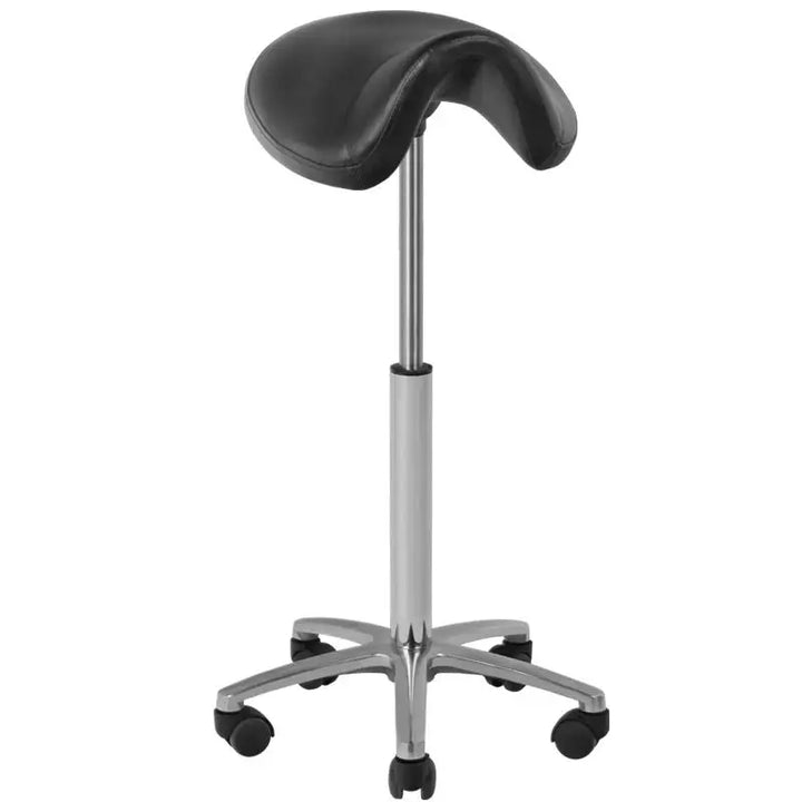 Schwarzer Sattel-Hocker Friseur- und Kosmetikhocker 001b Hoch