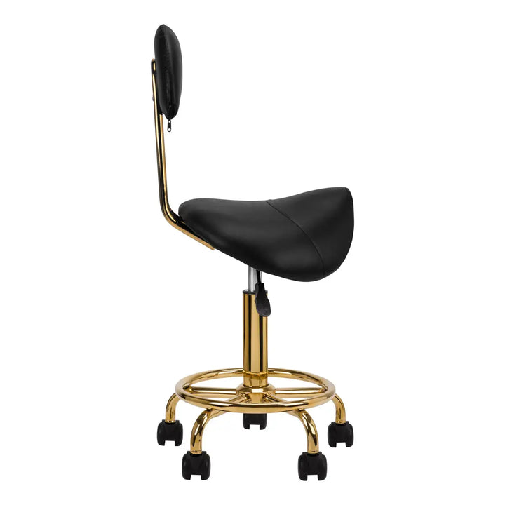 Friseur- und Kosmetikhocker 6001G Gold Schwarz - Friseurhocker