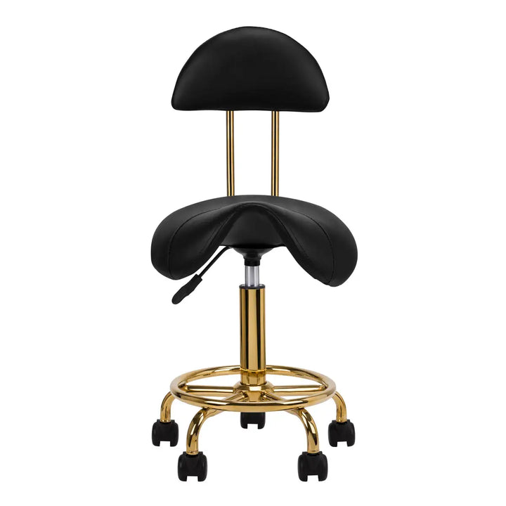 Friseur- und Kosmetikhocker 6001G Gold Schwarz - Friseurhocker