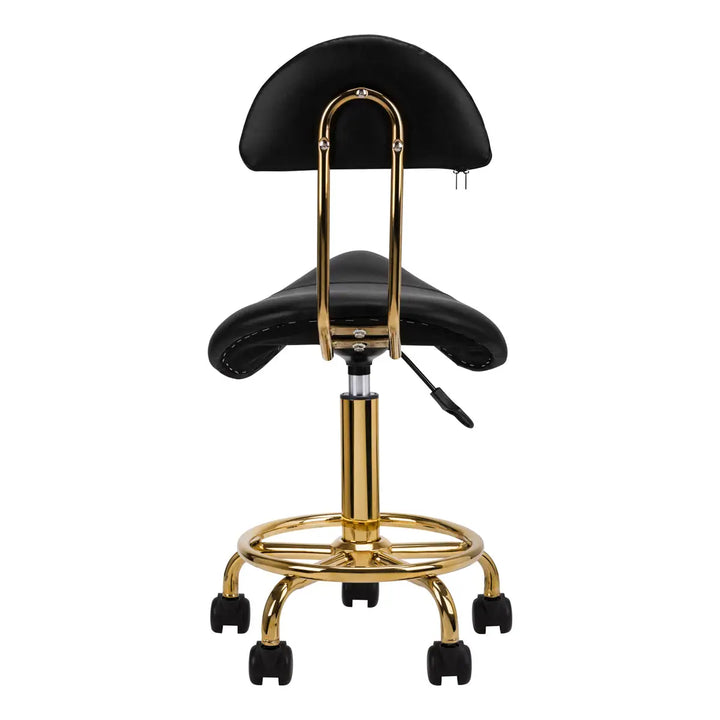 Friseur- und Kosmetikhocker 6001G Gold Schwarz - Friseurhocker
