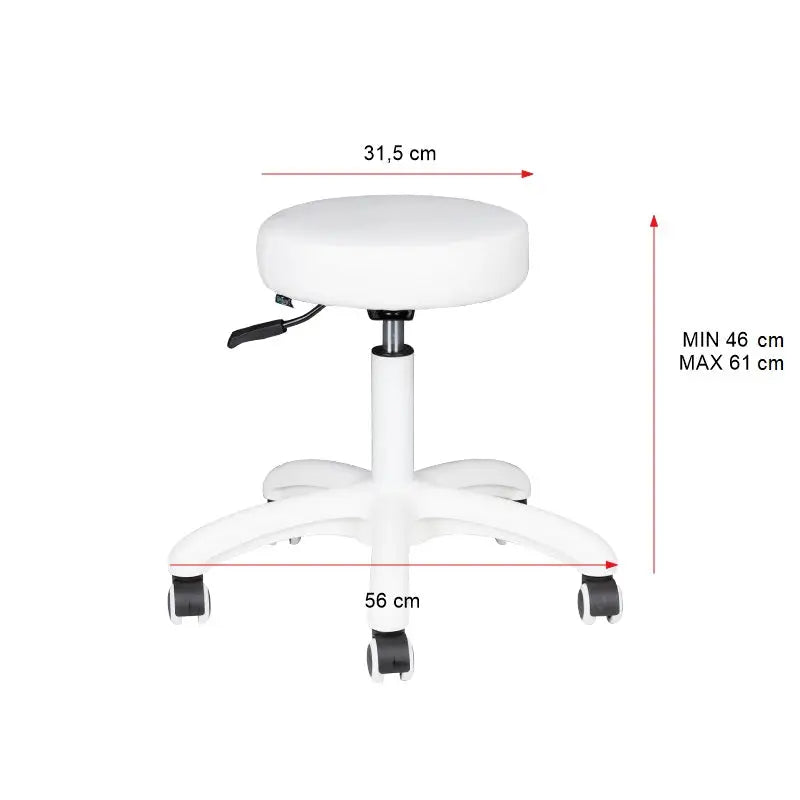 Friseur- und Kosmetikhocker AM-303-2 Weiß - Friseurhocker