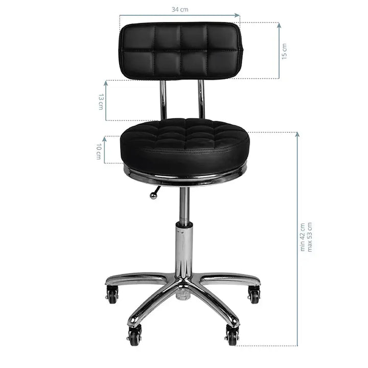 Friseur- und Kosmetikhocker AM-877 Schwarz - Friseurhocker