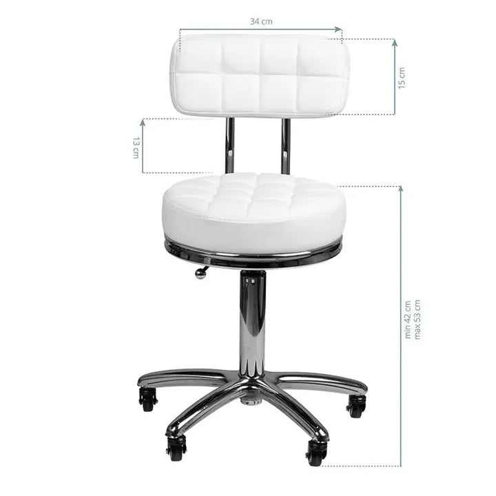 Friseur- und Kosmetikhocker AM-877 Weiß - Friseurhocker