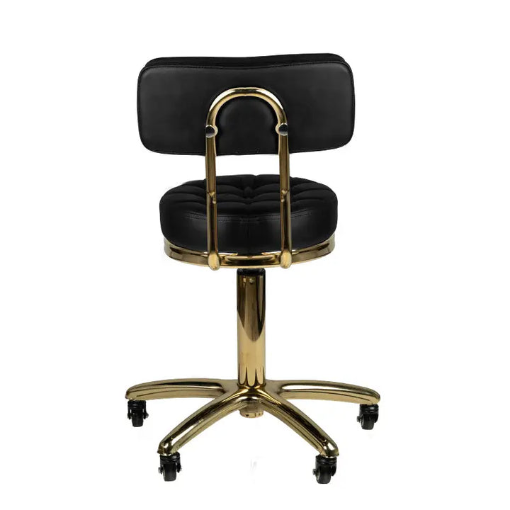 Friseur- und Kosmetikhocker AM-961 Gold Schwarz - Friseurhocker