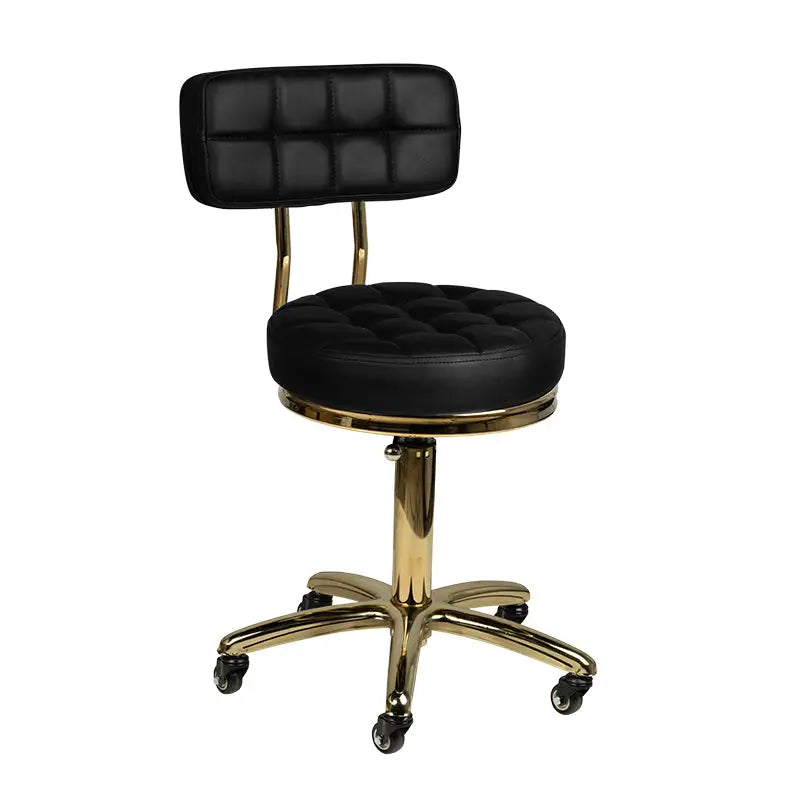 Friseur- und Kosmetikhocker AM-961 Gold Schwarz - Friseurhocker