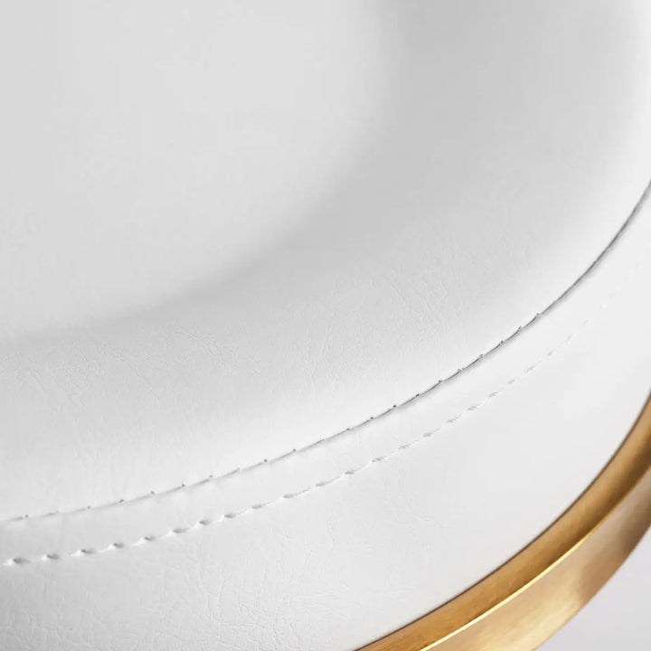 Friseur- und Kosmetikhocker H5 Gold Weiß - Friseurhocker
