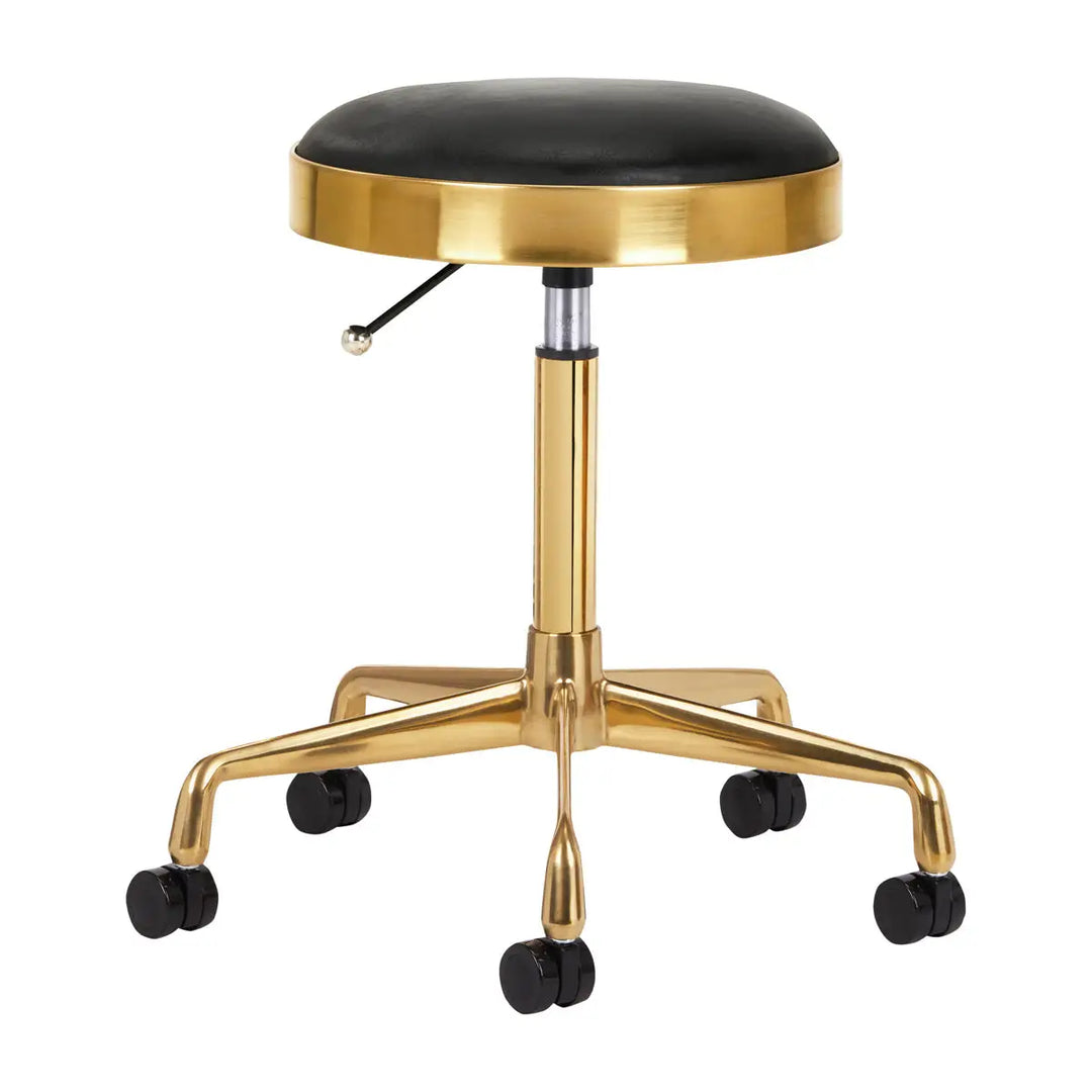 Friseur- und Kosmetikhocker H7 Gold Schwarz - Friseurhocker