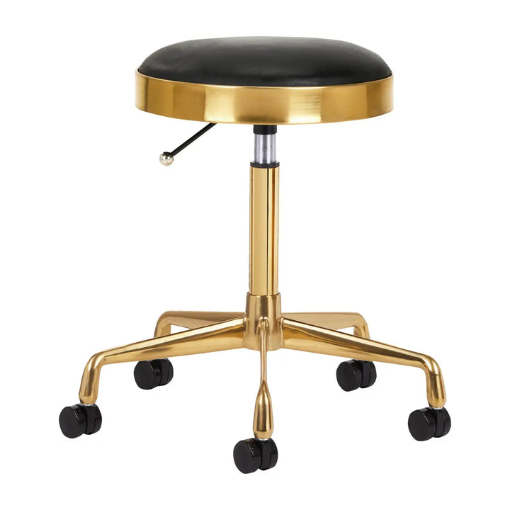 Friseur- und Kosmetikhocker H7 Gold Schwarz - Friseurhocker