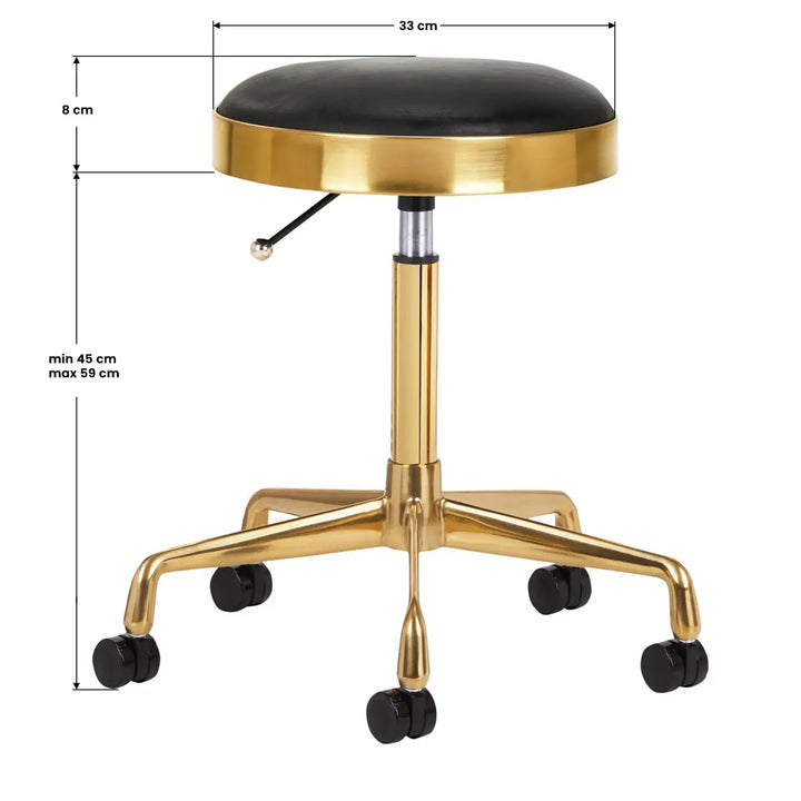 Friseur- und Kosmetikhocker H7 Gold Schwarz - Friseurhocker