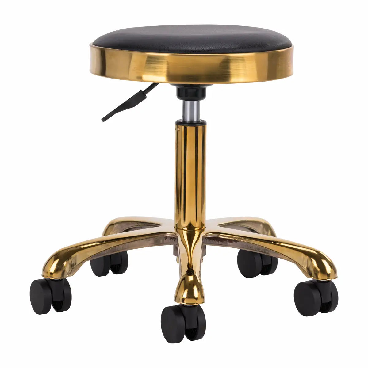 Friseur- und Kosmetikhocker M-1640 Gold Schwarz - Friseurhocker