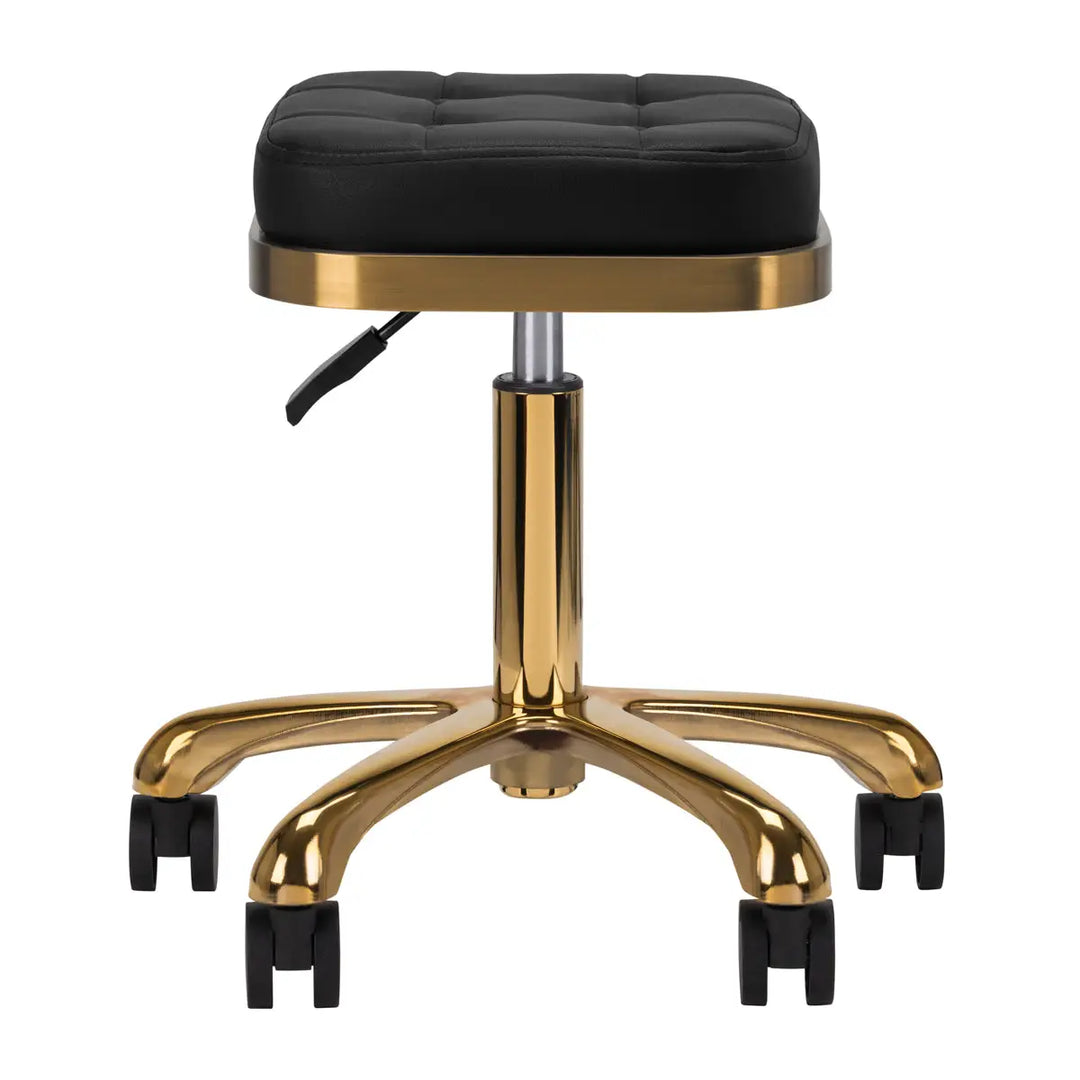 Friseur- und Kosmetikhocker M-1645 Gold Schwarz - Friseurhocker