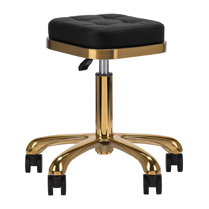 Friseur- und Kosmetikhocker M-1645 Gold Schwarz - Friseurhocker