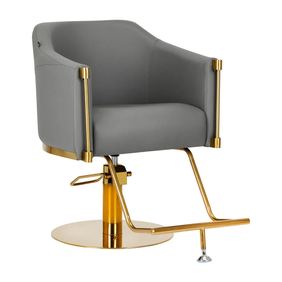 Friseurstuhl Burgos Gold Grau