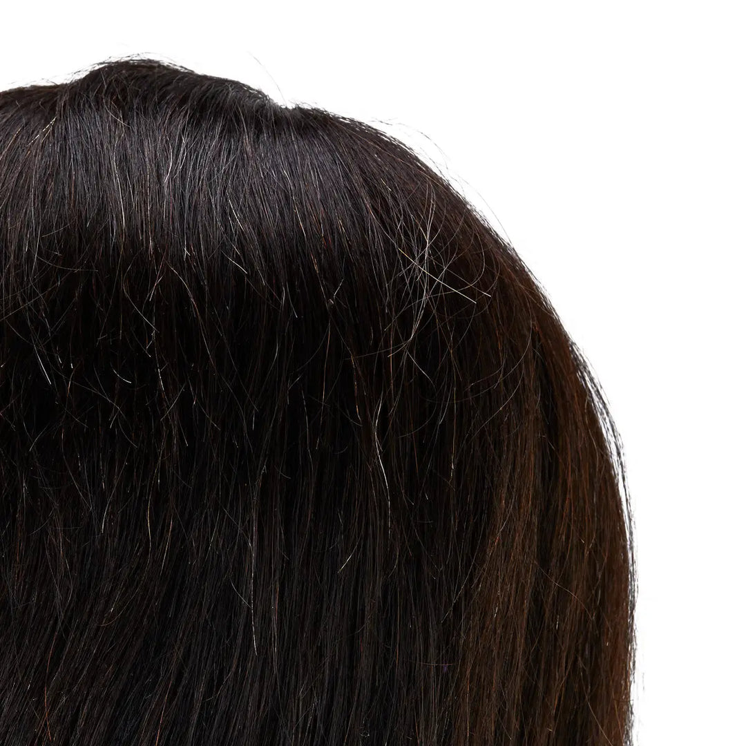 Friseurübungs- und Bartkopf von Gabbiano WZ4 mit Naturhaar Farbe 1# Länge 8’’ + 6’’