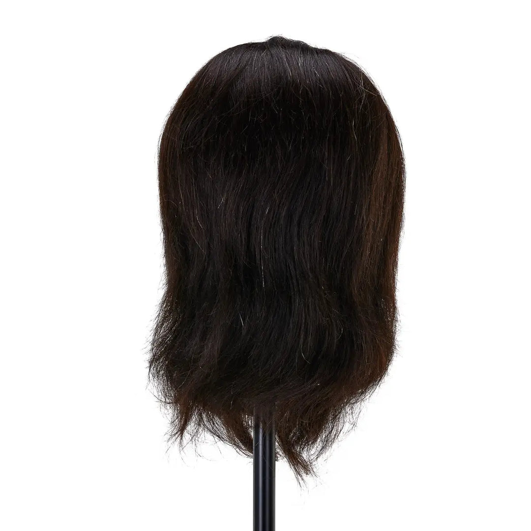 Friseurübungs- und Bartkopf von Gabbiano WZ4 mit Naturhaar Farbe 1# Länge 8’’ + 6’’