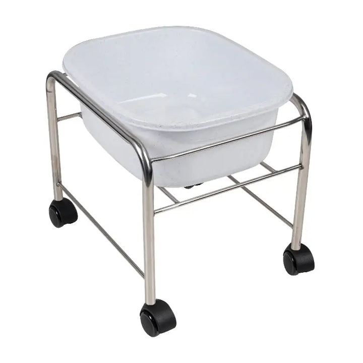 Fußbadewanne mit Rollen für Pediküre Chrom