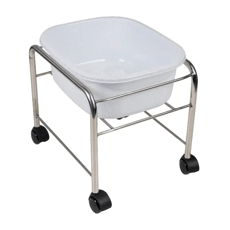 Fußbadewanne mit Rollen für Pediküre Chrom