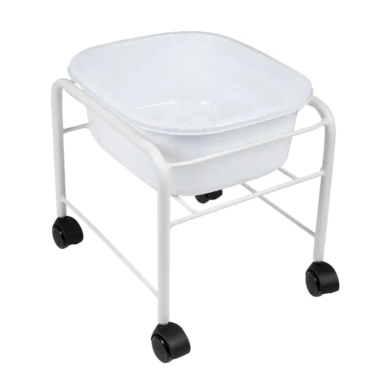 Fußbadewanne mit Rollen für Pediküre weiß - Fußbadewanne-Schüssel