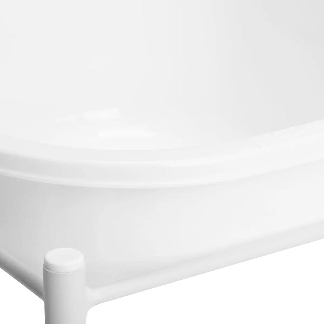 Weiße Kunststoff-Eckregal für die Fussbadewanne Weiss, platzsparend und langlebig