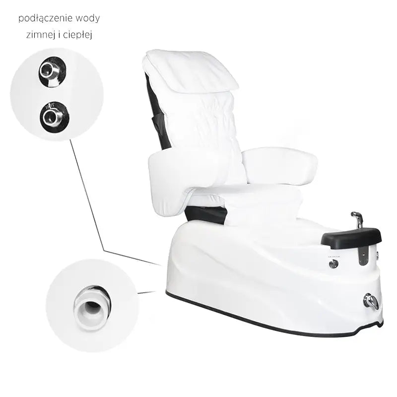 Weiße Pediküre Spa Stuhl Fusspflegestuhl AS-122 mit Massagefunktion