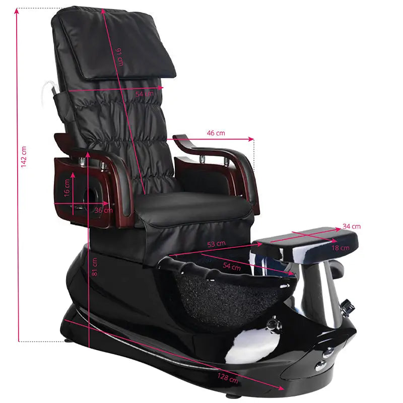 Fußpflegestuhl Pediküre SPA AS-261 Schwarz mit Massagefunktion
