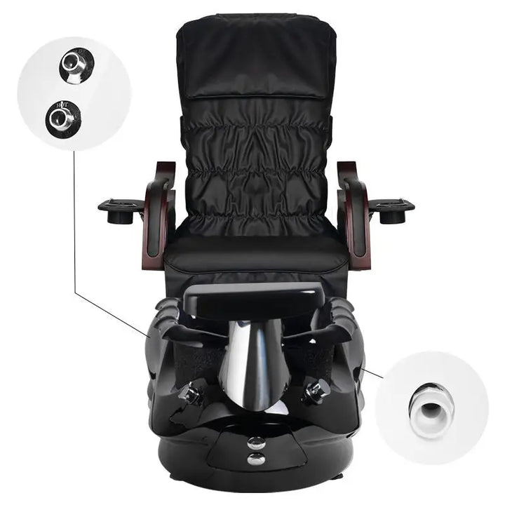 Fußpflegestuhl Pediküre SPA AS-261 Schwarz mit Massagefunktion